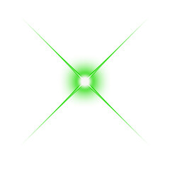 Abstract glowing green star light effect with radiant sparkle beams on white background. Modern luminous burst design for digital art, decoration, and futuristic projects. High-quality shining vector 