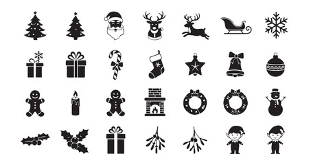 Christmas icon collection illustration