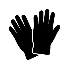 Winter clothing icons vector art of black and white pair of winter gloves for protection vector