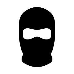 Winter clothing icons vector art of black balaclava mask for winter sports and protection vector