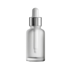 Minimalist Frosted Glass Skincare Serum Bottle – Isolated Transparent Background