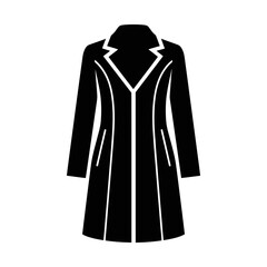 Winter female clothing icons vector art of elegant woman coat silhouette for fashion and style design vector