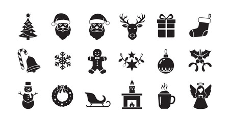Christmas icon collection illustration