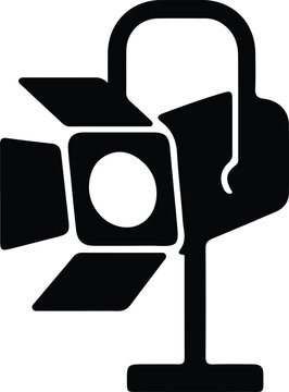 black spotlight on stand clip art preview