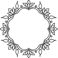 Elegant metallic gold floral border design for invitations and decorations isolated on white background isolated on transparent background