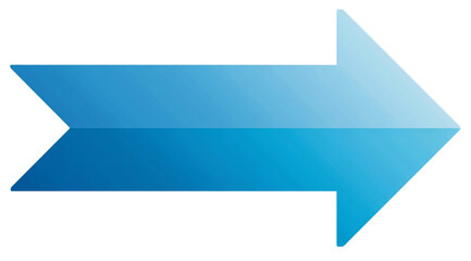 Fototapeta premium Blue arrow pointing right isolated on transparent background, indicating direction
