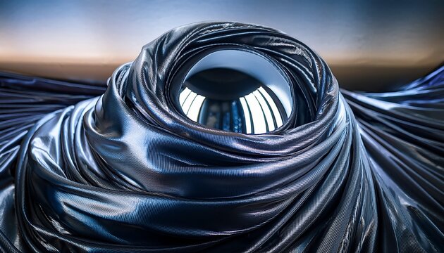 recursive void wrapped in mirrored textile