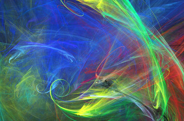 Fractal colored abstract on black background