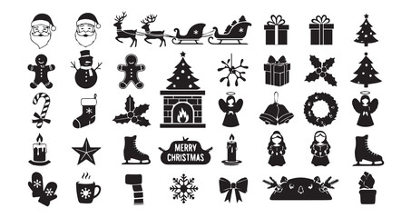 Christmas icon collection illustration