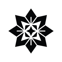 Intricate black geometric starburst mandala design isolated on white background isolated on transparent background