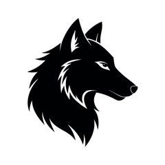 Wolf Head Side View With Headphone Silhouette