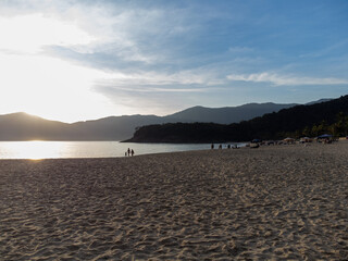 Obraz premium Sunset and beautiful paradise beach