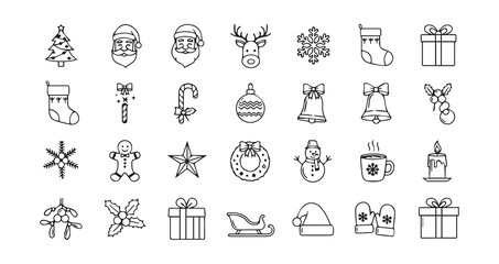 Christmas icon collection illustration