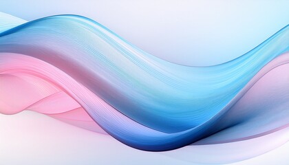 Obraz premium elegant flowing waves in soft blue and pink abstract motion design