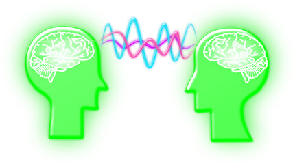 Telepathy mind connection futuristic icon vector