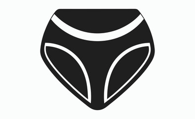 Underwear silhouette, Simple White Underwear Illustration with Black Outline Clean and Minimalist Silhouette Style silhouette 