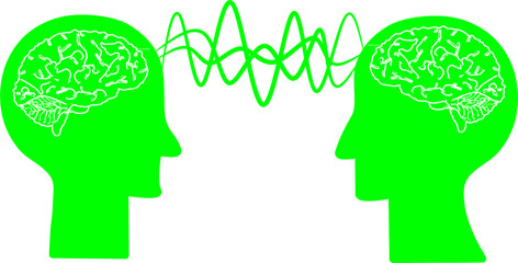 Telepathy mind connection futuristic icon vector