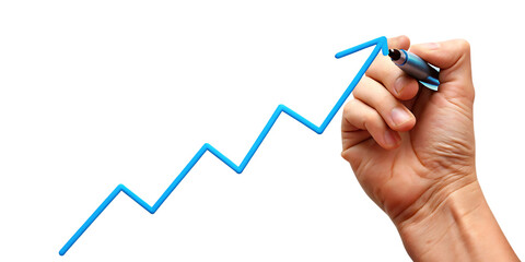 Hand drawing blue zigzag line on background isolated on a transparent background