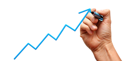 Hand drawing blue zigzag line on background isolated on a transparent background