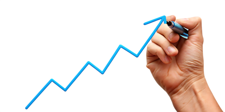 Hand drawing blue zigzag line on background isolated on a transparent background