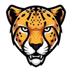 Cheetah's Gaze: A stylized illustration of a cheetah's fierce face, a striking visual representation of speed, agility, and raw predatory power.