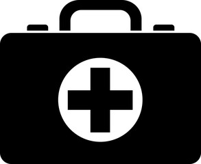 First aid kit box icon. Emergency Medical Kit and Equipment icon isolated on transparent background. Healthcare briefcase vector illustration design.