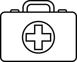 First aid kit box icon. Emergency Medical Kit and Equipment icon isolated on transparent background. Healthcare briefcase vector illustration design.