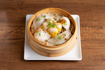 Plateau vapeur ravioli, boucher crevette