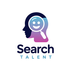 Magnifying glass logo, people search, talent search