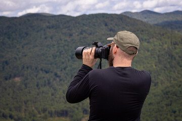 wildlife photographer in action