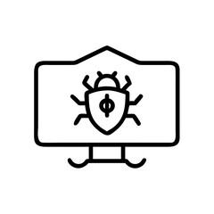 Malware Protection Icon for Cybersecurity, Antivirus, and Safe Computing
