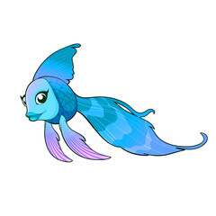Png blue fish Crtoon  illustration