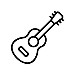 Classic Music Guitar Icon for Instrument, Entertainment, and Sound Design