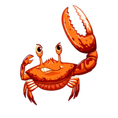 PNG red crab on white background