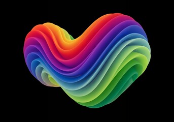 Abstract Rainbow Gradient on Black Background