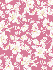 Classic Popular Flower Seamless pattern background - For easy making seamless pattern use it for filling any contours
