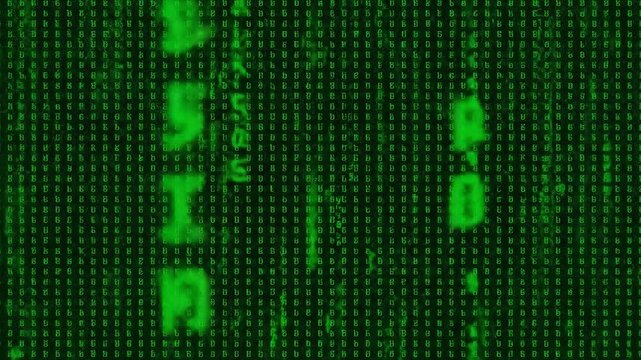 green binary code background