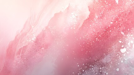 A delicate, soft pink and white abstract design, featuring flowing textures and speckled highlights.