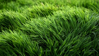 vibrant green grass close up perfectly dense and lush turf texture