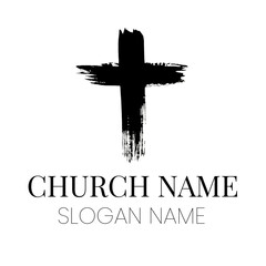 Vector illustration logo single featuring distressed shape, grunge style, black on a white background