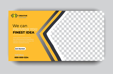 Digital photography services facebook cover or web banner template