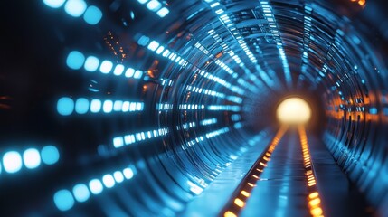Fototapeta premium Abstract glowing tunnel lights