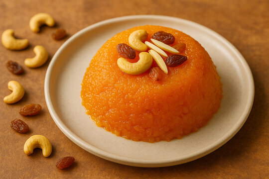 Rava kesari halwa sweet Stock Photo