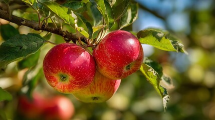Obraz premium grow apples on a tree, Generative AI,