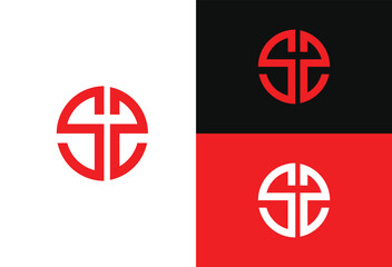 Obraz premium letter SZ logo, SZ logo, rounded SZ logo, template