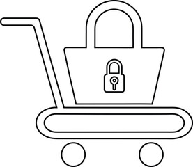 Secure checkout outline icon