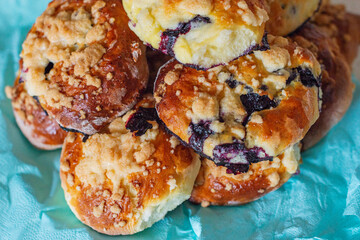 Traditional Polish blueberry buns called as jagodzianki