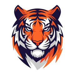  Majestic Tiger's Stare: A powerful portrait of a tiger, showcasing intricate details and vivid colors in a captivating headshot. 