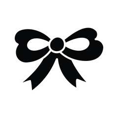 Hand drawn pink bow element icon solid  style vector illustration design