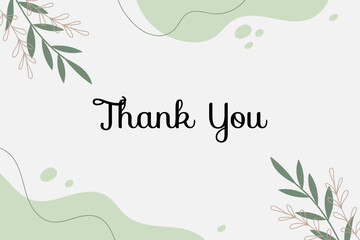 Abstract hand drawn organic shape with editable text wedding thank you card template. Vector illustration